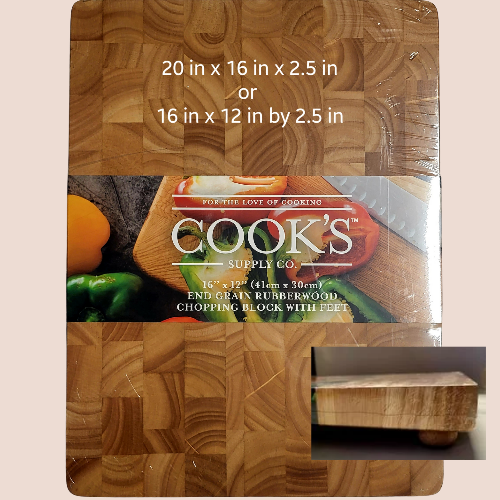 Cook's Supply Co. Cutting Board 16"x12"x1.5" (2.35"H with legs)